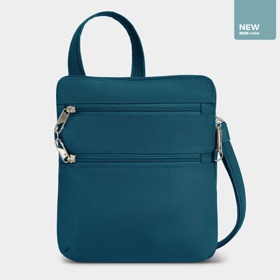 anti-theft classic slim double zip crossbody
