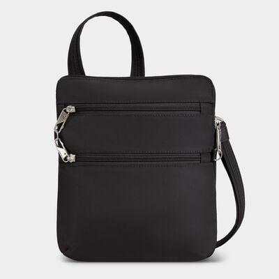 anti-theft classic slim double zip crossbody