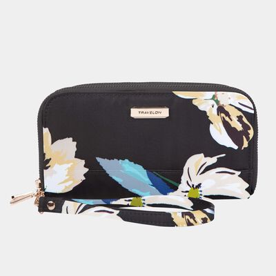 rfid blocking double zip wallet