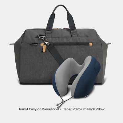 transit weekender & premium neck pillow bundle