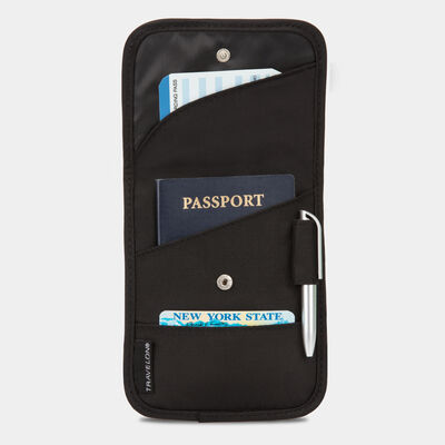 id and boarding pass holder w/snap closure