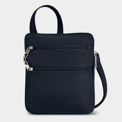 anti-theft classic slim double zip crossbody