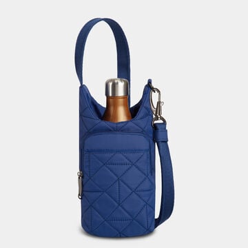 Boho Insulated Water Bottle Tote Geo Lush Blue