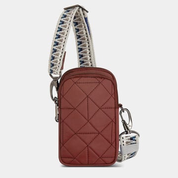 Boho 2 Compartment Phone Crossbody Geo Paprika
