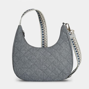 Boho Slouchy Crossbody Geo Gray Heather