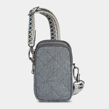 Boho 2 Compartment Phone Crossbody Geo Gray Heather