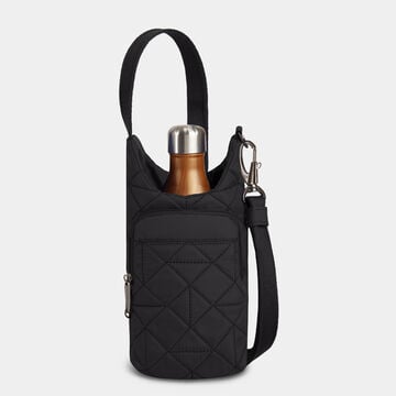 Boho Insulated Water Bottle Tote Geo Black
