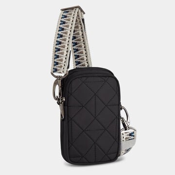 Boho 2 Compartment Phone Crossbody Geo Black