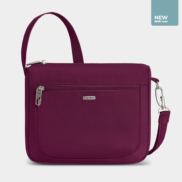 Anti-Theft Classic Small E/W Crossbody Burgundy