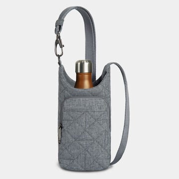 Boho Insulated Water Bottle Tote Geo Gray Heather