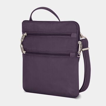 Classic Anti-Theft Slim Double Zip Crossbody Purple