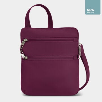 Anti-Theft Classic Slim Double Zip Crossbody Burgundy