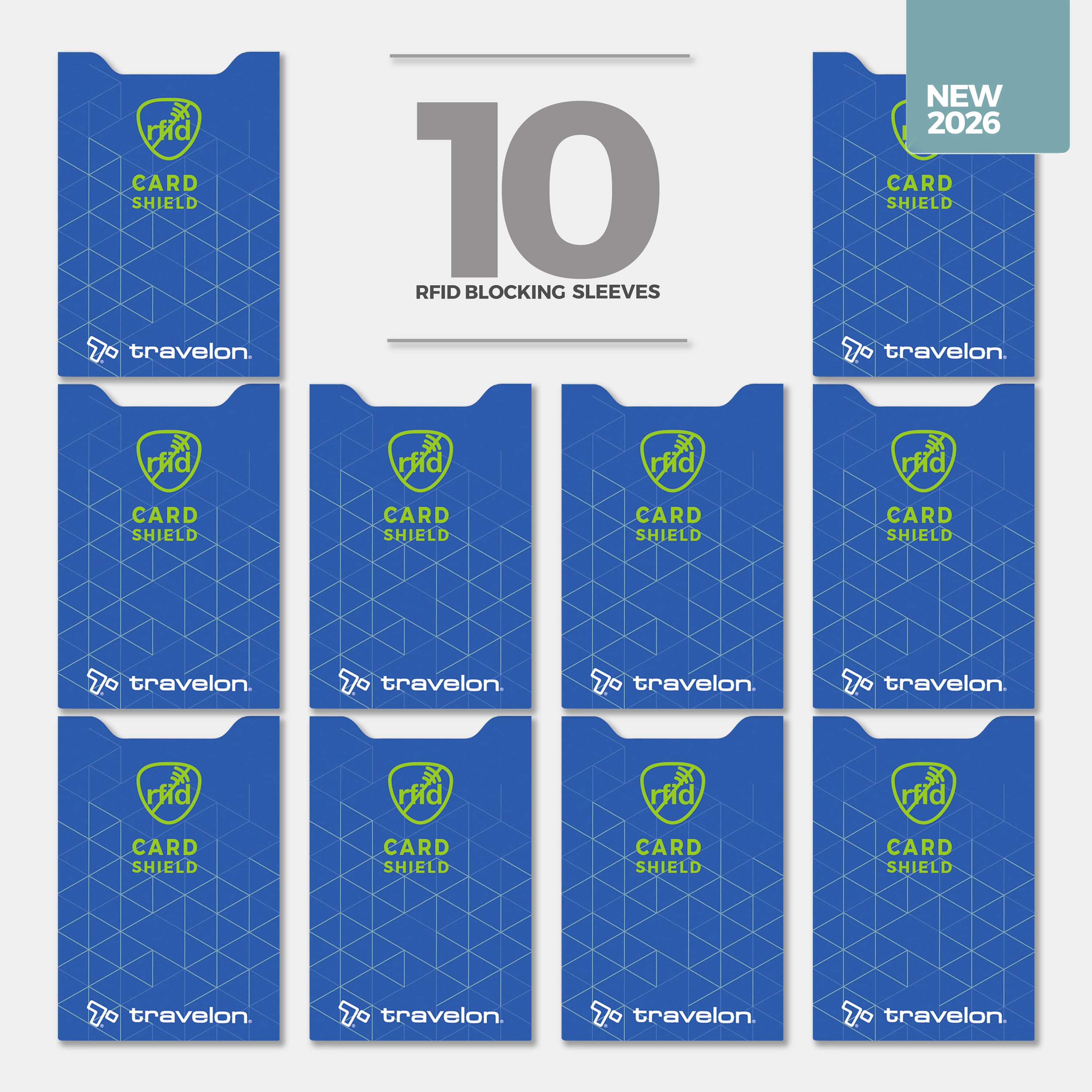 Buy Set of 10 RFID Blocking Card Sleeves for USD 15.00 | Travelon Bags